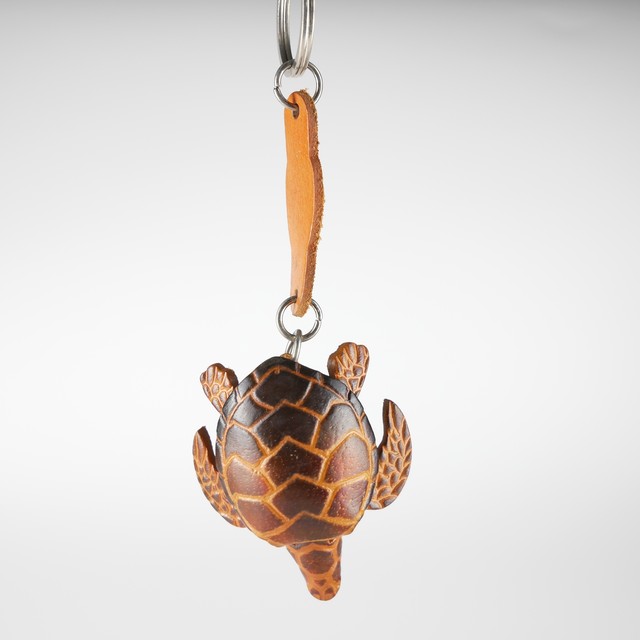 ウミガメ キーホルダー 水族館 ポケットクリッター レザーキーホルダー／ウミガメ | 株式会社DESIGN MATCH